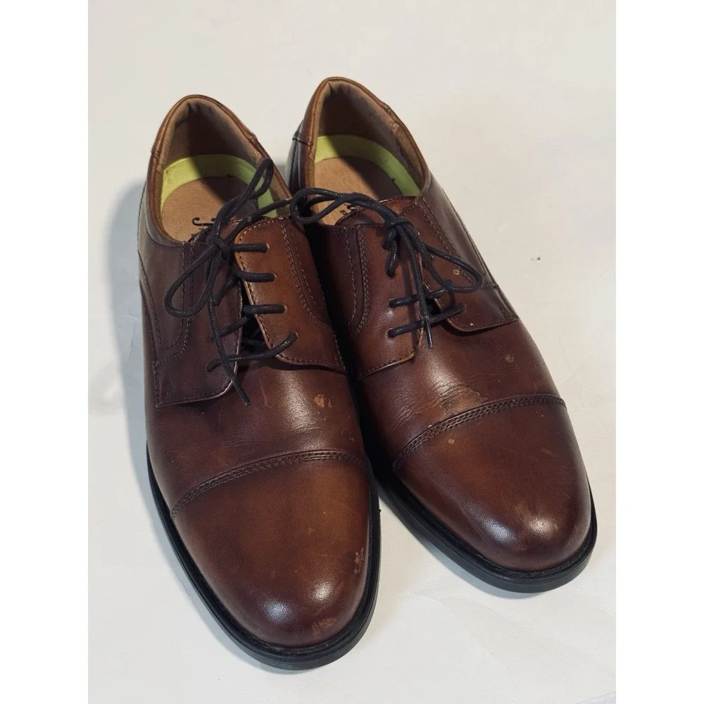 Florsheim Comfortech Brown Leather Oxford Lace Up Cap Toe Dress Shoes Men's 8.5
